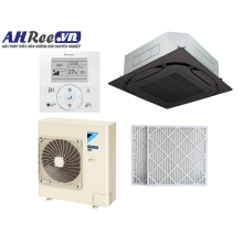 Daikin Air conditioner ceiling cassette Inverter High COP – 4HP - FCF100CVM/RZF100DVM + BRC1E63 + BYCQ125EAK + BAF552A160 (1phase, wire controller, Black panel, filter PM2.5-Merv 8)