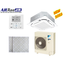 Daikin Air conditioner ceiling cassette Inverter High COP – 4HP - FCF100CVM/RZF100DYM + BRC1E63 + BYCQ125EAF8 + BAF552A160 (3phase, wire controller, filter PM2.5-Merv 8)