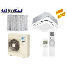 Daikin Air conditioner ceiling cassette Inverter High COP – 4HP - FCF100CVM/RZF100DYM + BRC7M635F9 + BYCQ125EAF8 + BAF552A160 (3phase, wireless controller, filter PM2.5-Merv 8)