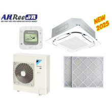 Daikin Air Conditioner Ceiling Cassette - Inverter 5HP - FCFC125DVM/RZFC125EY1 + BRC2E61 + BYCQ125EAF8 + BAF552A1600 ( 3phase, Wire controller, filter PM2.5-Merv 8)