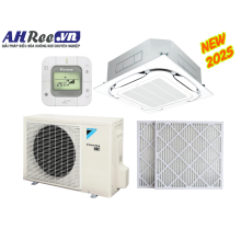 Daikin Air Conditioner Ceiling Cassette Inverter 1.75HP - FCFC40DVM/RZFC40EVM + BRC2E61 + BYCQ125EAF8 + BAF552A160 ( 1phase, Wire Controller, filter PM2.5-Merv 8)