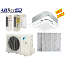 Daikin Air Conditioner Ceiling Cassette - Inverter 2HP - FCFC50DVM/RZFC50EVM + BRC7F635F9 + BYCQ125EAF8 + BAF552A160 ( 1phase, Wireless controller, filter  PM2.5-Merv 8)