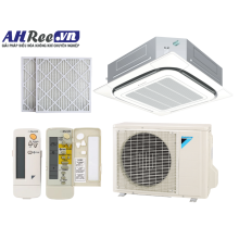 Ceiling mounted cassette Daikin - 1.5HP - FCNQ13MV1/RNQ13MV1 + BRC7F633F9+BYCP125K-W18 + BAF552A160 ( 1pha, Wireless controller, filter PM2.5-Merv 8)