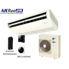 Ceiling suspended Daikin - Streamer Inverter 5.5HP - FHA140CVMA/RZF140CYM + BAPWS55A61 + BRC1H63W/K (3pha, remote dây thời trang trắng / đen + khử mùi Streamer)
