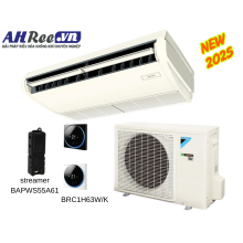 Ceiling suspended Daikin - Streamer Inverter 2HP - FHA50DVMV/RZF50DVM + BAPWS55A61 + BRC1H63W/K (1pha, remote dây thời trang trắng / đen + khử mùi Streamer)