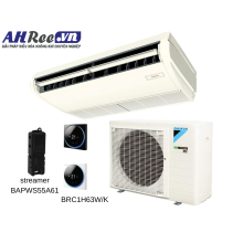 Ceiling suspended Daikin - Streamer Inverter 4HP - FHA100CVMV/RZF100CVM + BAPWS55A61 + BRC1H63W/K (1pha, remote dây thời trang trắng / đen + khử mùi Streamer)