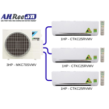 Multi-S Daikin Combo - Inverter 3HP -  MKC70SVMV + CTKC25RVMV + CTKC25RVMV + CTKC25RVMV