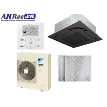 Máy lạnh Daikin Âm trần cassette Inverter cao cấp 5HP - FCF125DVM/RZF125DVM + BRC1E63 + BYCQ125EAK + BAF552A160 (1pha, remote dây, mặt nạ đen, Lọc bụi PM2.5-Merv 8)