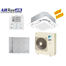 Máy lạnh Daikin Âm trần cassette Inverter cao cấp 5HP - FCF125DVM/RZF125DVM + BRC1E63 + BYCQ125EAF8 + BAF552A160 (1pha, remote dây, Lọc bụi PM2.5-Merv 8)