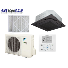Máy lạnh Daikin Âm trần cassette Inverter cao cấp 3HP - FCF71CVM/RZF71DVM + BRC1E63 + BYCQ125EAK + BAF552A160 (1pha, remote dây, mặt nạ đen, Lọc bụi PM2.5-Merv 8)