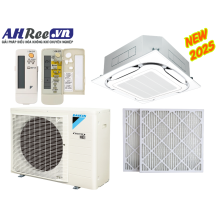 Máy lạnh Daikin Âm trần cassette Inverter 3.5H - FCFC85DVM/RZFC85EVM(EY1) + BRC7F635F9 + BYCQ125EAF8 + BAF552A160 ( 1pha/3pha, remote không dây, Lọc bụi PM2.5-Merv 8)