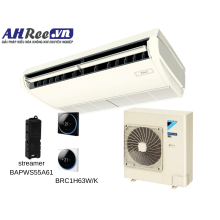 Máy lạnh Daikin áp trần - Inverter cao cấp Streamer 5.5HP - FHA140CVMA/RZF140CYM + BAPWS55A61 + BRC1H63W/K (3pha, remote dây thời trang trắng / đen + khử mùi Streamer)