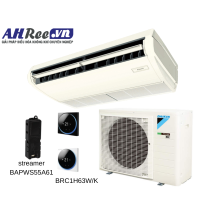 Máy lạnh Daikin áp trần - Inverter cao cấp Streamer 4HP - FHA100CVMV/RZF100CVM + BAPWS55A61 + BRC1H63W/K (1pha, remote dây thời trang trắng / đen + khử mùi Streamer)