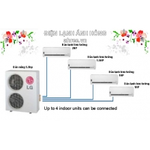 Multi LG 5.5HP - A5UQ48GFA0 + (02)AMNQ09GSJA0 + (01) AMNQ12GSJA0 + (01) AMNQ18GSKA0 Indoor unit Wall mounted
