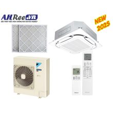 Máy lạnh Daikin Âm trần cassette Inverter cao cấp 5HP - FCF125DVM/RZF125DVM + BRC7M635F9 + BYCQ125EAF8 + BAF552A160 (1pha, remote không dây, Lọc bụi PM2.5-Merv 8)
