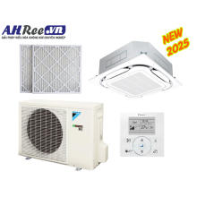 Máy lạnh Daikin Âm trần cassette Inverter cao cấp 2.5HP - FCF60CVM/RZF60DVM + BRC1E63 + BYCQ125EAF8 + BAF552A160 (1pha, remote dây, Lọc bụi PM2.5-Merv 8)