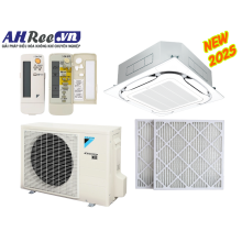 Máy lạnh Daikin Âm trần cassette Inverter 1.75HP - FCFC40DVM/RZFC40EVM + BRC7F635F9 + BYCQ125EAF8 + BAF552A160 ( 1pha, remote không dây, Lọc bụi PM2.5-Merv 8)